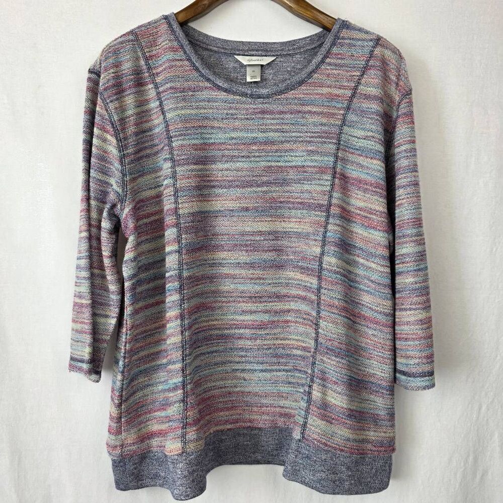 CJ Banks 1X Multicolor Space Dye Sweater Knit Tunic Top - Picture 2 of 11